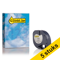 Aanbieding: 5x Dymo S0721730 / 91208 tape metaalkleurig zilver 12 mm (123inkt huismerk) S0721730C 650569