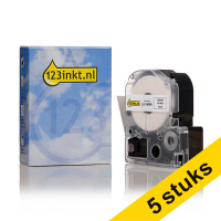 Aanbieding: 5x Epson LK-5WBN tape zwart op wit 18 mm (123inkt huismerk) 650874