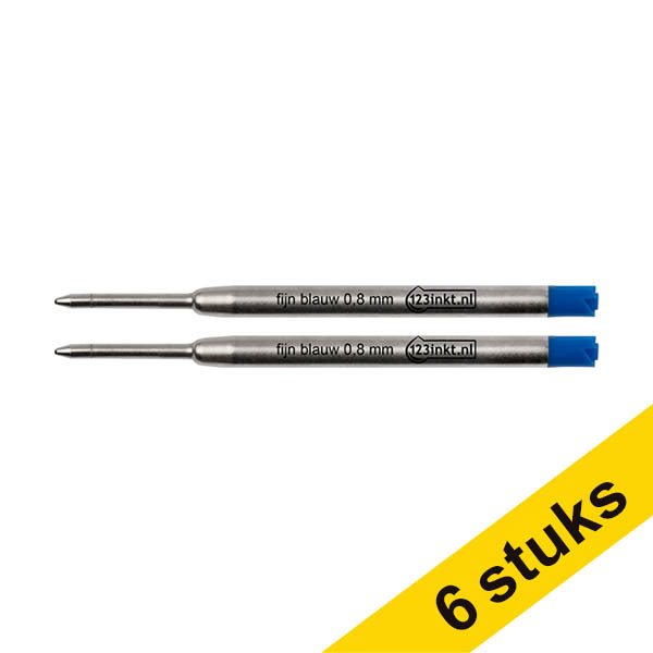 Aanbieding: 6x 123inkt balpen navulling fijn blauw (6 stuks)  302739 - 1