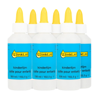 Aanbieding: 6x 123inkt kinderlijm flacon (100ml)