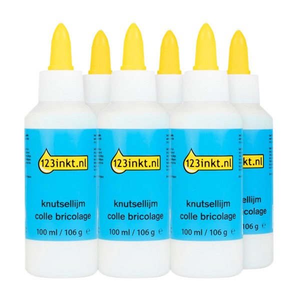 Aanbieding: 6x 123inkt knutsellijm flacon (100 ml) 390543 - 1