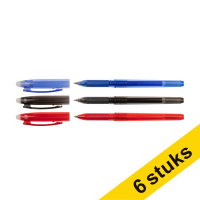 Aanbieding: 6x 123inkt uitwisbare balpen (blauw, zwart en rood)  302741