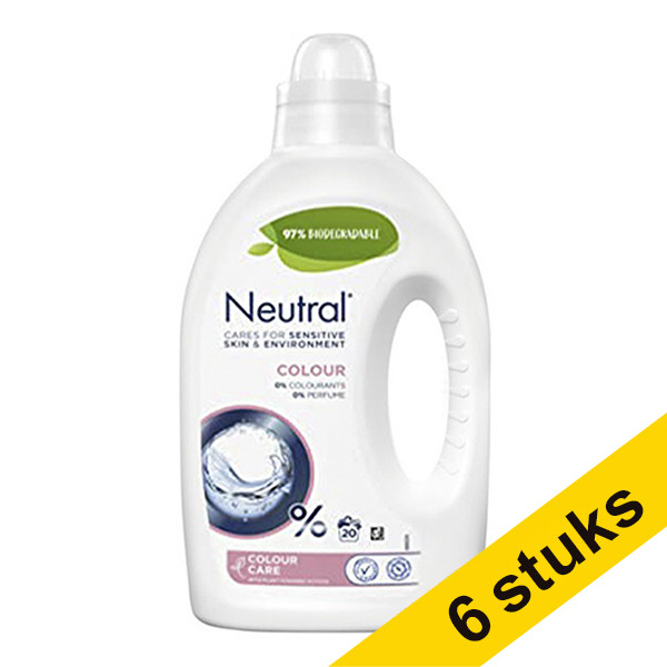 Aanbieding: 6x Neutral Color wasmiddel vloeibaar 1 liter (20 wasbeurten)  SNE01018 - 1
