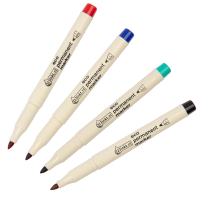 Aanbieding: Set 123inkt eco permanent markers zwart/rood/blauw/groen (1 mm rond)  390610