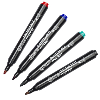 Aanbieding: Set 123inkt permanent markers zwart/rood/blauw/groen  300197