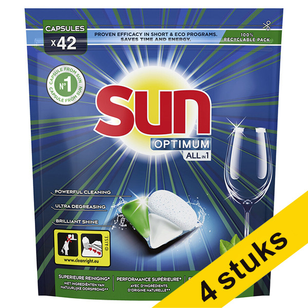 Aanbieding: Sun Optimum All-in 1 Citroen vaatwastabletten (168 vaatwasbeurten)  SSU00155 - 1