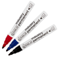 Aanbieding: set 123inkt industriële permanent markers zwart/rood/blauw  301239