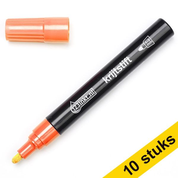 Aanbieding 10x: 123inkt krijtstift oranje 301109 - 1