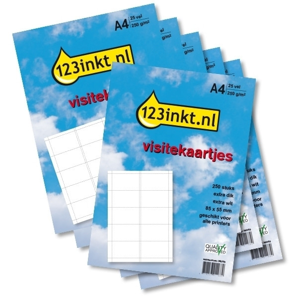 Visitekaartjes Papier en etiketten Visitekaartjes (inhoud 25 vellen = 250 visitekaarten avery visitekaartjes papier mat kaartjes visite naamkaartjes 200 grams avery c32010-25 papier visitekaartjes 123inkt.be