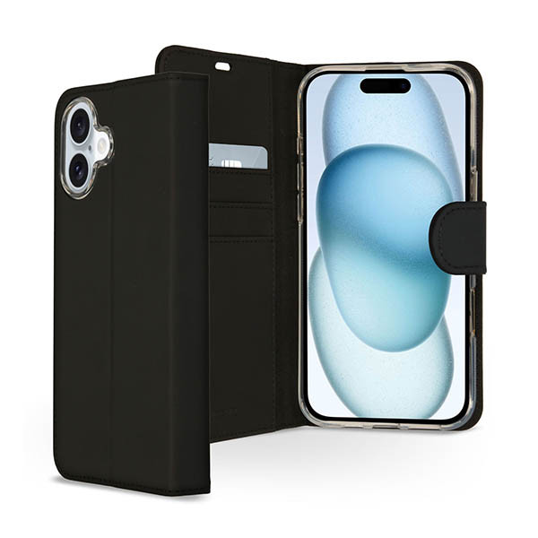Accezz Wallet Softcase Bookcase Apple iPhone 16 zwart 137729 - 1