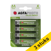 Aanbieding: 3x Agfaphoto oplaadbare Mignon AA batterij (4 stuks)