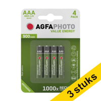 Aanbieding: 3x Agfaphoto oplaadbare micro AAA batterij 4 stuks