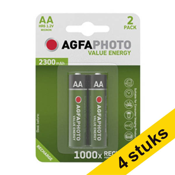 Aanbieding: 4x Agfaphoto oplaadbare Mignon AA batterij (2 stuks) AAG00106 - 1