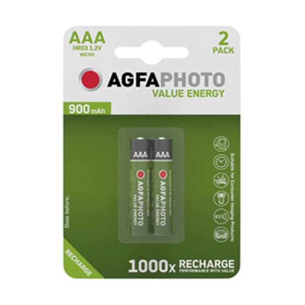 Agfaphoto oplaadbare Micro AAA batterij 2 stuks 131-802824 290022 - 1
