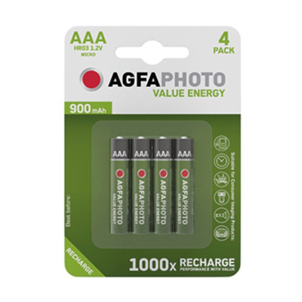 boezem Tien jaar lippen Agfaphoto oplaadbare Micro AAA batterij 4 stuks AgfaPhoto 123inkt.be