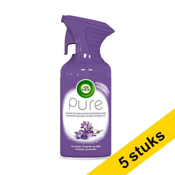 Air Wick Aanbieding: 5x Air Wick Pure luchtverfrisser spray lavendel (250 ml)  SAI01036 - 1