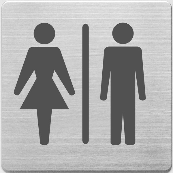 Alco bordje dames/heren toilet RVS (9 x 9 cm) AL-450-3 219063 - 1
