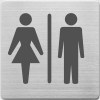 Alco bordje dames/heren toilet RVS (9 x 9 cm)