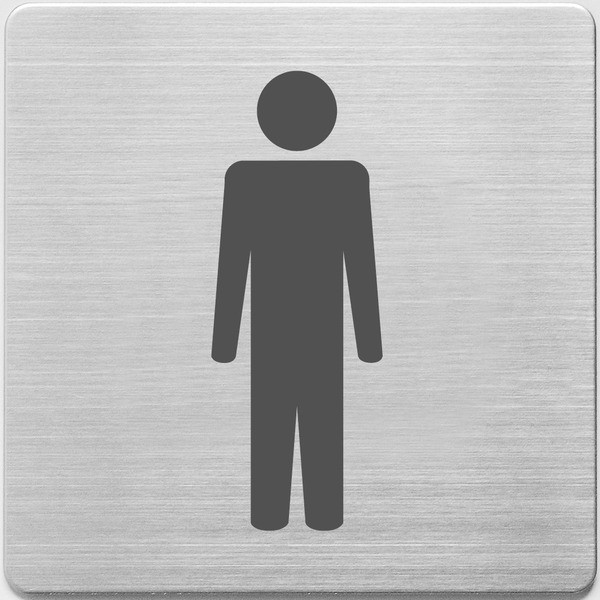 Alco bordje heren toilet RVS (9 x 9 cm) AL-450-2 219061 - 1