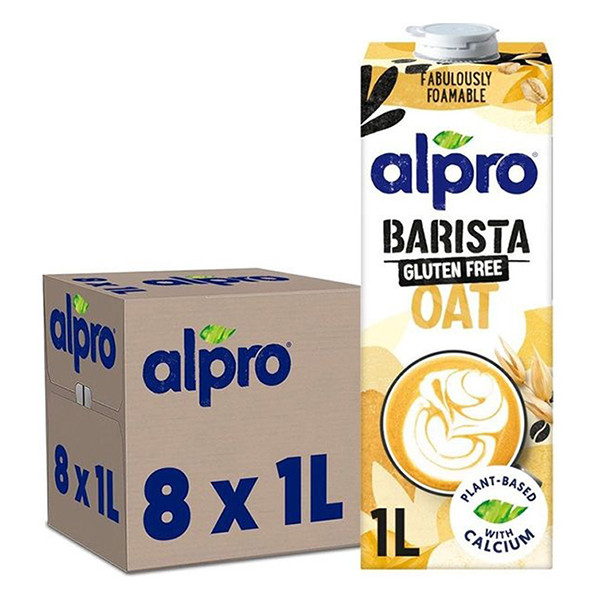 Alpro Barista Gluten Free Oat plantaardige opschuimmelk 1l (8 stuks) 422844 - 1