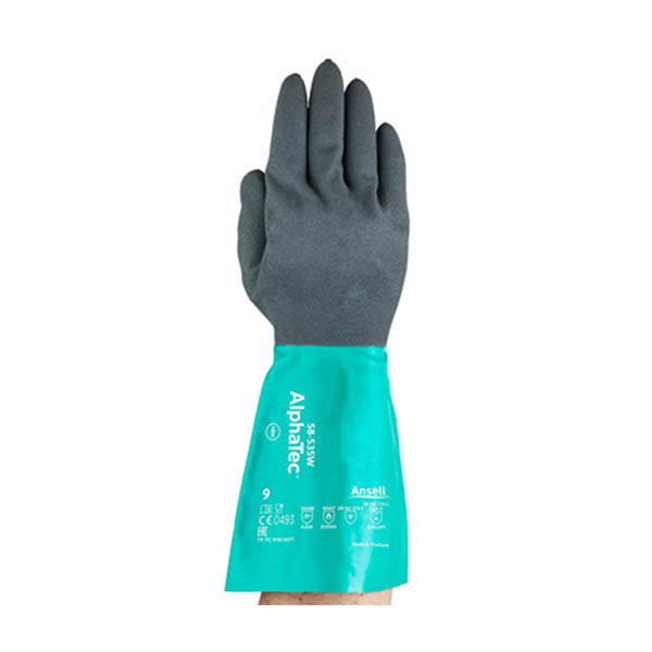 Ansell AlphaTec 58-535W nitril werkhandschoen antraciet/groen maat 10/XL (6 paar) 19020110 SSA07055 - 1