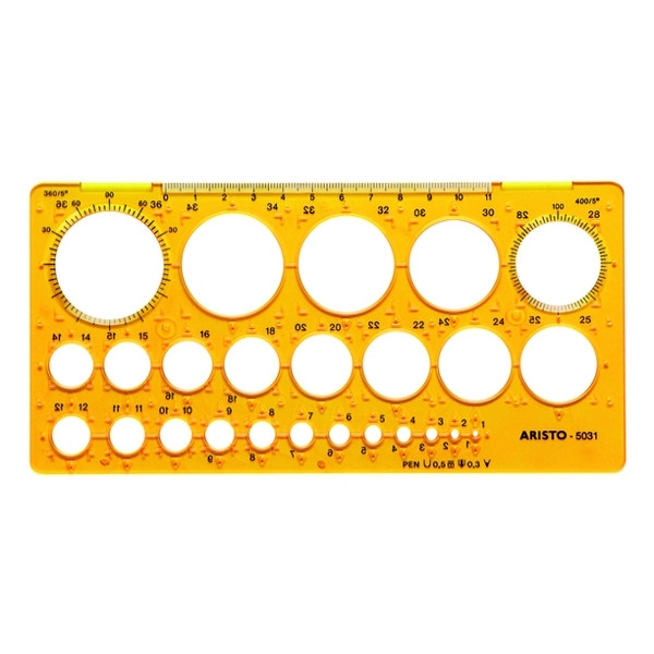 Aristo cirkelsjabloon 1 - 36 mm 25 cirkels AR-5031 206842 - 1