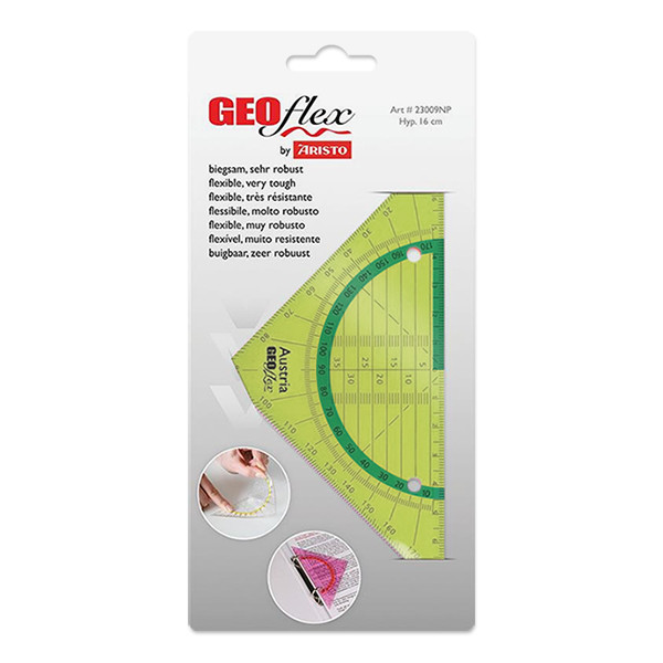 Aristo geoflex geodriehoek flexibel fluogroen (16 cm) AR-23009NG 206856 - 1