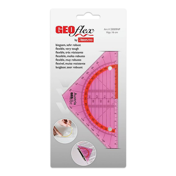 Aristo geoflex geodriehoek flexibel fluoroze (16 cm) AR-23009NP 206858 - 1