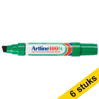 Aanbieding: 6x Artline 100 permanent marker groen (7,5 - 12 mm schuin) 238919