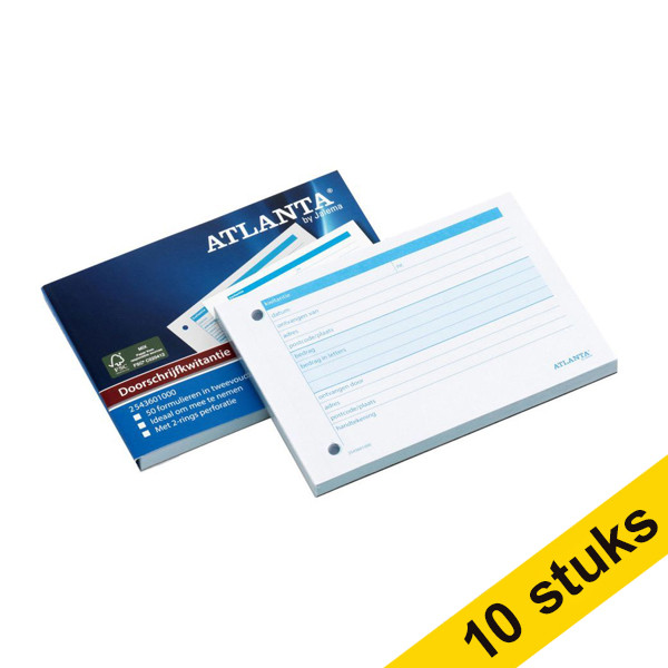 Aanbieding: 10x Atlanta doorschrijfkwitantieboekje A6 (2 x 50 vellen) 203108 - 1