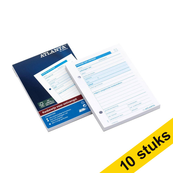 Aanbieding: 10x Atlanta kasbewijs voor ontvangst A6 (100 vellen) 203109 - 1