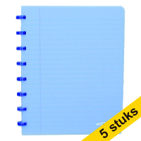 Aanbieding: 5 x Atoma Trendy gelijnd schrift A5 transparant blauw 72 vellen