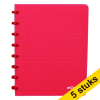 Aanbieding: 5 x Atoma Trendy gelijnd schrift A5 transparant rood 72 vellen 405295 - 1