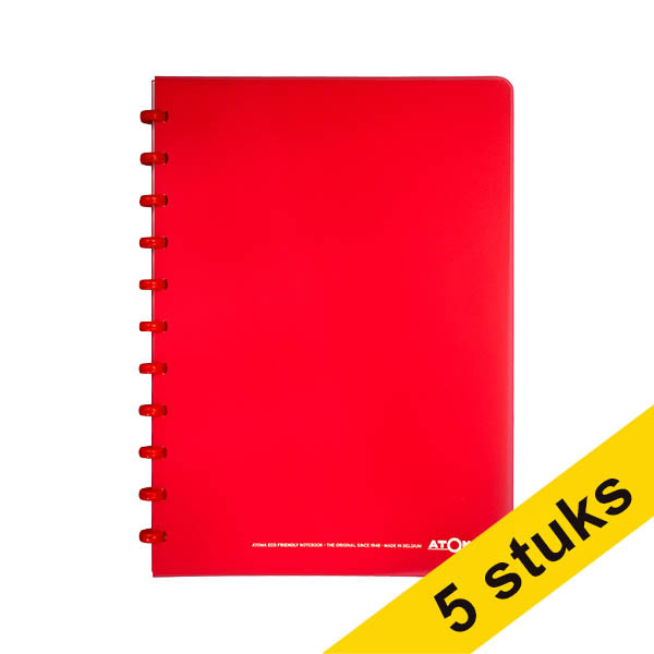 Aanbieding: 5 x Atoma Trendy geruit schrift A4 rood 72 vellen (4 x 8 mm) 405320 - 1
