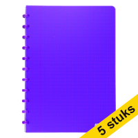 Aanbieding: 5 x Atoma Trendy geruit schrift A4 transparant paars 72 vellen (4 x 8 mm)