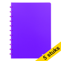 Aanbieding: 5 x Atoma Trendy geruit schrift A4 transparant paars 72 vellen (5 mm)