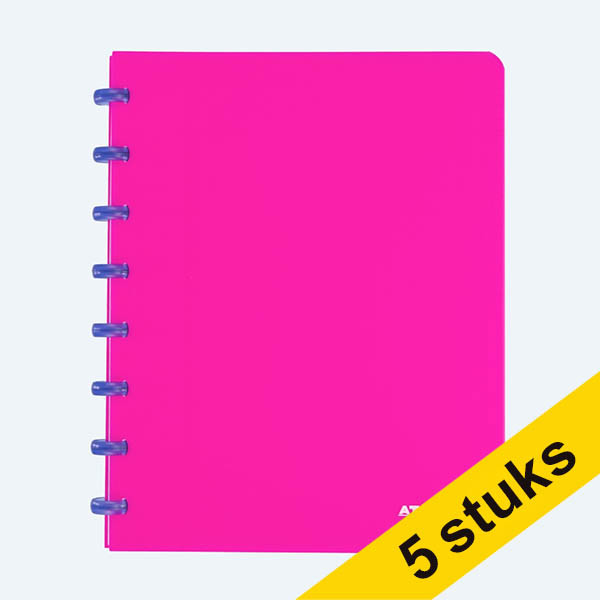 Aanbieding: 5 x Atoma Trendy geruit schrift A4 transparant roze 72 vellen (4 x 8 mm) 405321 - 1
