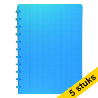 Aanbieding: 5 x Atoma Trendy geruit schrift A4 transparant turkoois 72 vellen (4 x 8 mm)