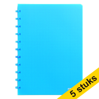 Aanbieding: 5 x Atoma Trendy geruit schrift A4 transparant turkoois 72 vellen (5 mm)