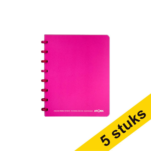 Aanbieding: 5 x Atoma Trendy geruit schrift A5 roze 72 vellen (4 x 8 mm) 405306 - 1
