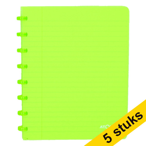Aanbieding: 5 x Atoma Trendy geruit schrift A5 transparant groen 72 vellen (4 x 8 mm) 405304 - 1