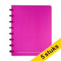 Aanbieding: 5 x Atoma Trendy geruit schrift A5 transparant paars 72 vellen (5 mm)