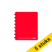 Aanbieding: 5 x Atoma Trendy geruit schrift A5 transparant rood 72 vellen (4 x 8 mm) 405305