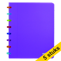 Aanbieding: 5 x Atoma Tutti Frutti gelijnd schrift A5 transparant paars 72 vellen 405330