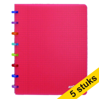 Aanbieding: 5 x Atoma Tutti Frutti gelijnd schrift A5 transparant rood 72 vellen 405329