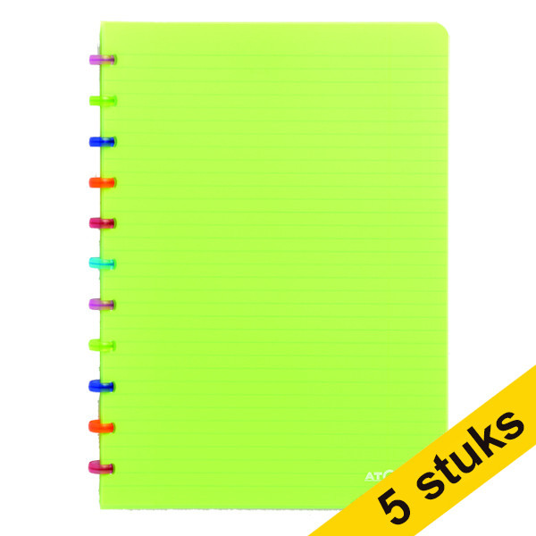 Aanbieding: 5 x Atoma Tutti Frutti geruit schrift A4 transparant groen 72 vellen (4 x 8 mm) 405353 - 1