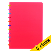 Aanbieding: 5 x Atoma Tutti Frutti geruit schrift A4 transparant rood 72 vellen (4 x 8 mm) 405354