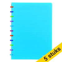 Aanbieding: 5 x Atoma Tutti Frutti geruit schrift A4 transparant turkoois 72 vellen (5 mm) 405351