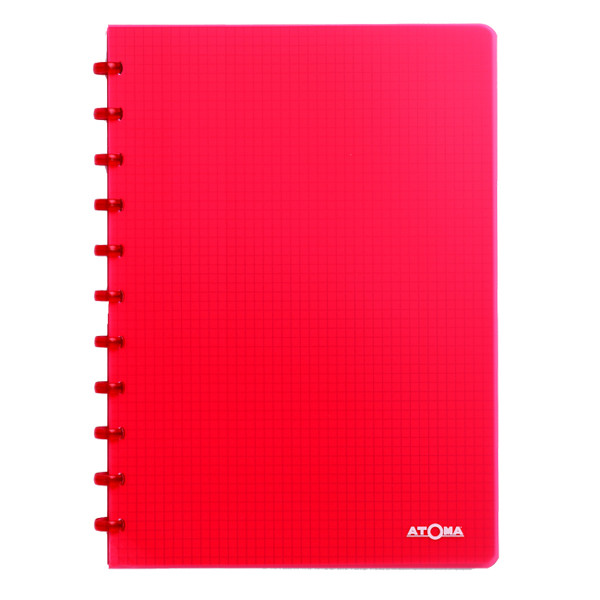 Atoma Trendy geruit schrift A4 transparant rood 72 vellen (5 mm) 4137304 405242 - 1
