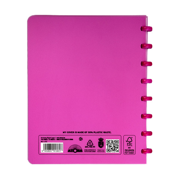 Atoma Trendy geruit schrift A5 transparant paars 72 vellen (5 mm) 405228 - 2